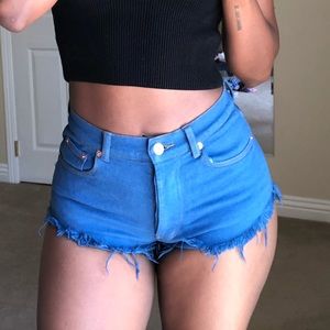 Fashion Nova Booty Shorts Blue Size Small